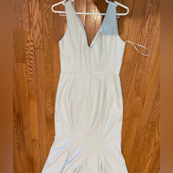 AMSALE BRIDESMAID DRESS | worn only once, v-neck cut, Baby blue - Picture 4 of 15